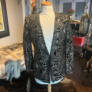 Zara velvet and gold detailing party jacket